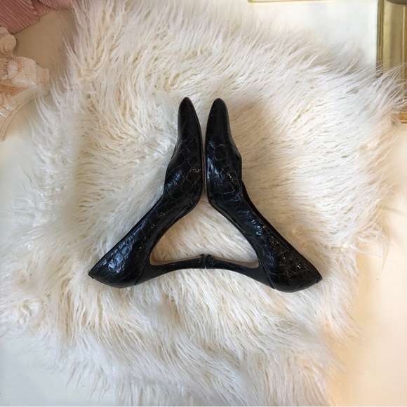 Crocodile Norman Kaplan Vintage Las Vegas Embossed Patent Leather Heels Shoes 10 - Picture 8 of 11